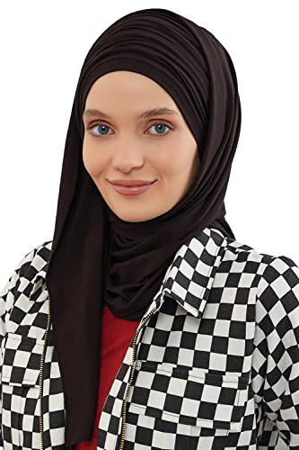 Aisha's Design Instant Hijab Scarves for Women, 95% Cotton Pretied Bonnet Turban Easy to Wear Cotton Headscarf