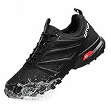 Mens Trail Running Shoes Waterproof Non-Slip Hiking Walking Sneakers for Outdoor Trailing Trekking Camping Quest Black