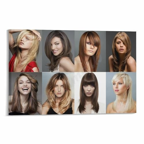 Barbershop Wall Decoration Poster Hairstyle Salon Long Hair for Women