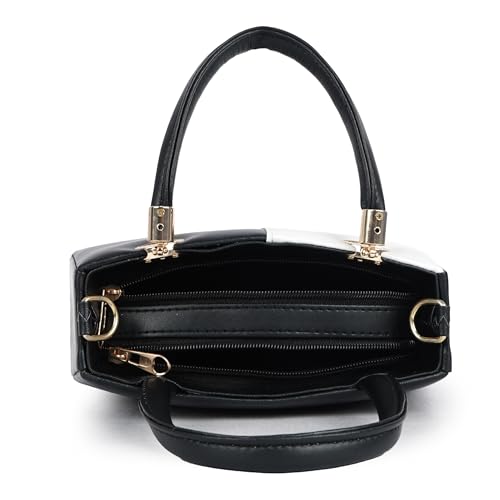 Image of Gold Rose Women's Elegant Color Block Handbag - Stylish Top Handle Purse for Office, Party & Daily Use | Premium Structured Ladies Hand Bag