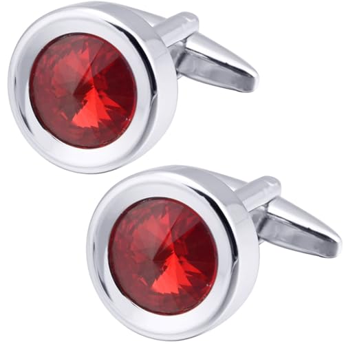 Gemelos Round Red Crystal para hombres y mujeres miniatura 3