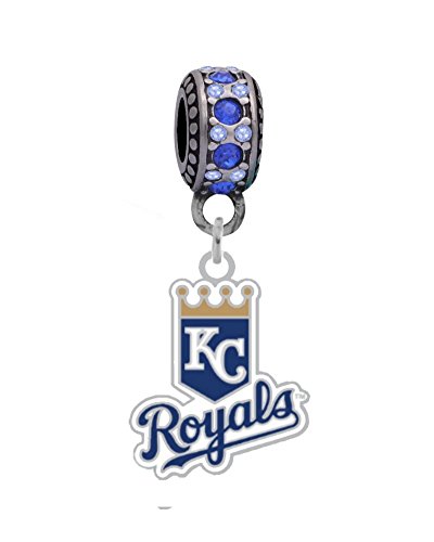 Kansas City Royals Shield Charm Compatible With Pandora Style Bracelets. Can also be worn as a necklace (Included.)