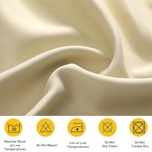 Rideau opaque de qualité supérieure beige avec oeillets durables 120x200cm - 8