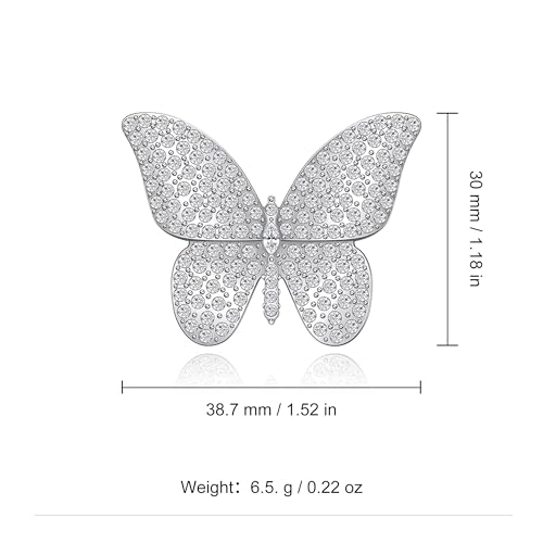 Image of Butterfly Brooch for Women, Insect Butterfly Pins Shawl Pin Clip Flashing Butterfly Jewelry Fashion Brooch Wedding Accessories Sweater Scarf Brooch for Women