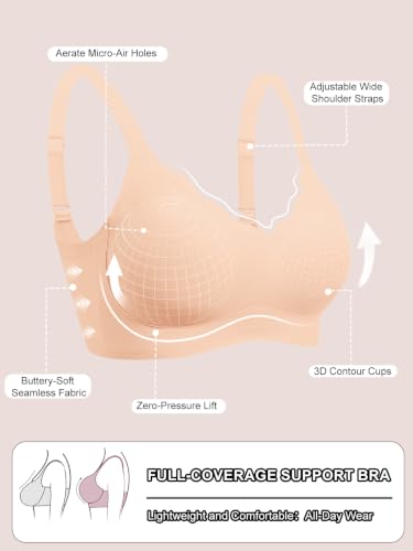 COCOMARTS Jelly Bras for Women No Underwire Push Up Bra Skin L - image 5