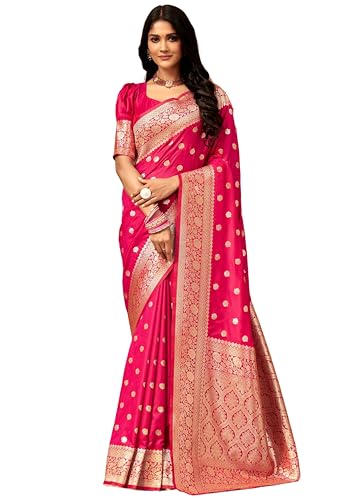 Image of C J Enterprise Women's Banarasi Saree Pure Kanjivaram Style Silk Saree With Blouse Piece for Wedding (Pari 121)