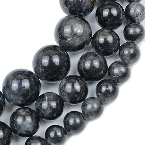 Natural Stone Black Dragon Sugilite Agat Crystal Charoite Quartz Round Loose Beads DIY Making Jewelry Accessories Handmade Crafts (Color : Black, Item Diameter : 10mm Approx 38beads)