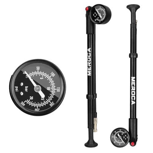 Aomiun Stoßdämpferpumpe Mountainbike-Hochdruckluftpumpe 300 PSI für Gabeln und Dämpfer für Gabeln Dämpfer Reifen mit Anti-Rutsch-Griff Presta- und Schrader-Ventile