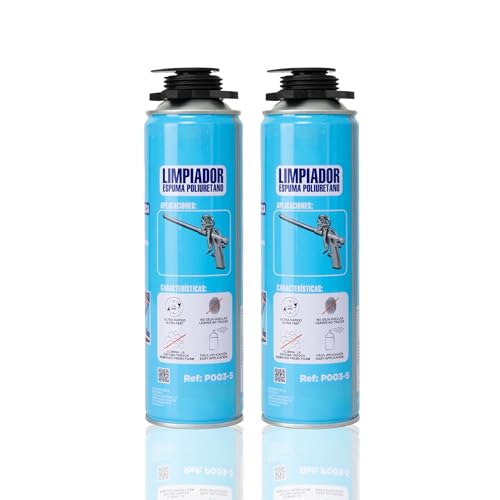 BESCH Limpiador de Espuma PU 500ML - Elimina Espuma de Poliuretano Fresca, Limpieza de Pistolas Aplicadoras (Pack de 2)