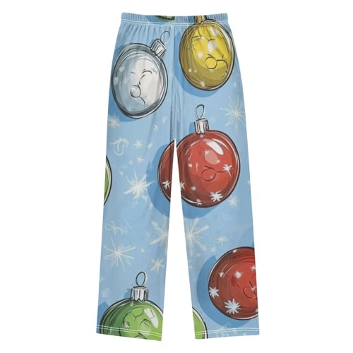 Colorful Xmas Balls Boys Long Pants Soft Trousers Elastic Waist Kids Lounge Bottoms with Pockets S-XL2