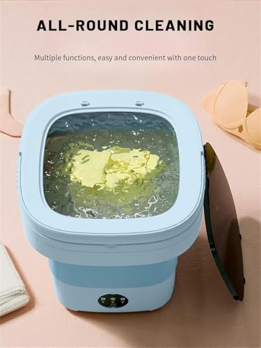 Image of Portable Washing Machine, 16L Mini Washing Machine With Spin Basket, Small Portable Washer Machine Suitable for Underwear Small Clothes Dryer FOR CLEAN (SHAPE 2)
