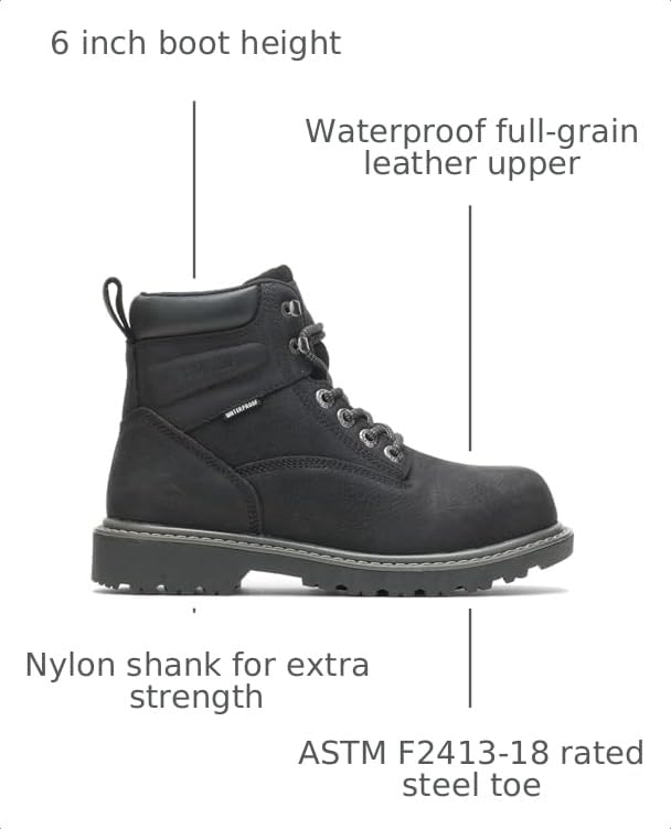 Image of WOLVERINE Women's Floorhand Steel-toe 6 inch Waterproof Work Boot Work Boot