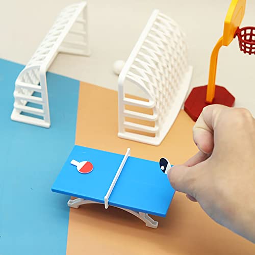 Walbest Dollhouse Simulation Mini Sports Kit Model Doll House Miniature Plastic Basketball Stand Football Tennis Net Table Tennis Table Scene Props For Micro Landscape Sets #TOP2