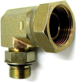 AF 9515-06-08-3/8 Male O-Ring Boss (9/16'-18 Threads) X 1/2 Female Pipe (.840'-14 Threads) Swivel 90 Elbow