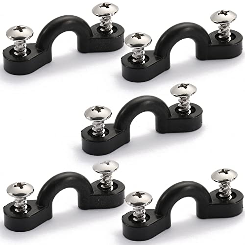 Borogo 2 Pcs Kayak Canoe Carry Handle Pull Handle T-Handle With Cord And 5Pcs Pad Eyes - 10 Pcs Screws Replacement Hardware Parts Kit #TOP3