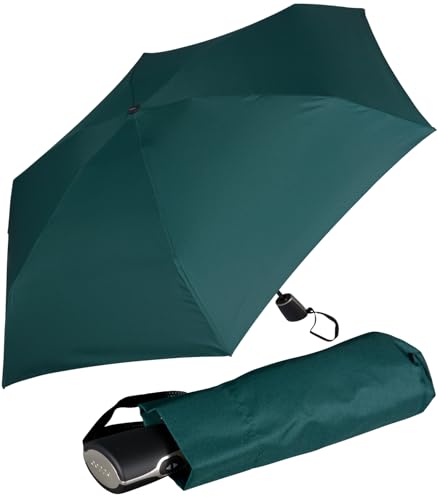 Doppler Damen Taschenschirm Fiber Micro Flat mit Auf-Zu-Automatik - evergreen