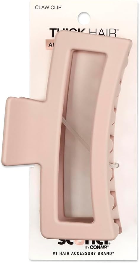 Scunci by Conair Thick Hair Claw Clip - hair accessories for women - hair clip - blush pink - 1 Count