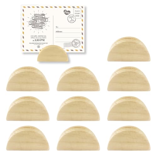 YUVKIN 10 unidades soportes para tarjetas, portatarjetas de mesa, soportes para menús, postales y fotos para restaurantes, bodas, banquetes, fiestas (madera)