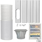 Kit de Ventilación Portátil de Aire Acondicionado para Ventana, Kit de Ventilación de Ventana Ajustable con 15 cm de...