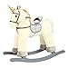 Bino 82550 White Plush Unicorn Rocking Horse for Kids from 36 months old, up to 50 Kg weight. The Unicorn Rocking Horse Makes Sounds. Suitable for children frim 36 months. Size: 76x30x74 cm