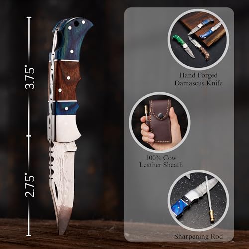 Image of Personalized Pocket Knife - Custom Folding Fish Knives for Camping, Hiking Gift for Dad, Men, Husband, Groomsmen, Anniversary, Birthday, Boyfriend, Retirement, Graduation, Father's Day Gifts for Him
