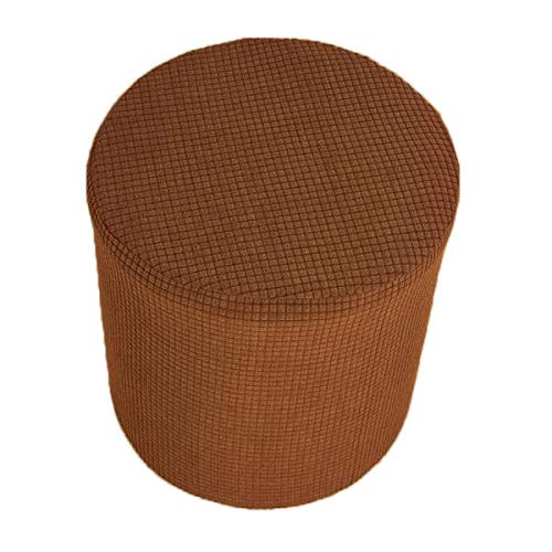 Housse de repose-pieds ronde marron élastique pour protection de tabouret
