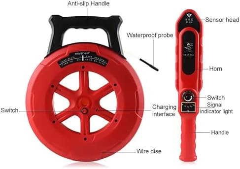 40m Underground Pipe Locator - PVC & Metal Clogging Finder, Sewer Wall Scanner for Water Pipes, 20/30/40m Depth Detection, Accurate Pipeline Blockage Detection Tool