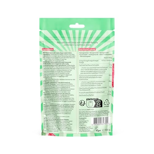 True Dates - Sour Watermelon | natürlich aromatisierte Datteln | saurer Wassermelonen-Geschmack | 100 g