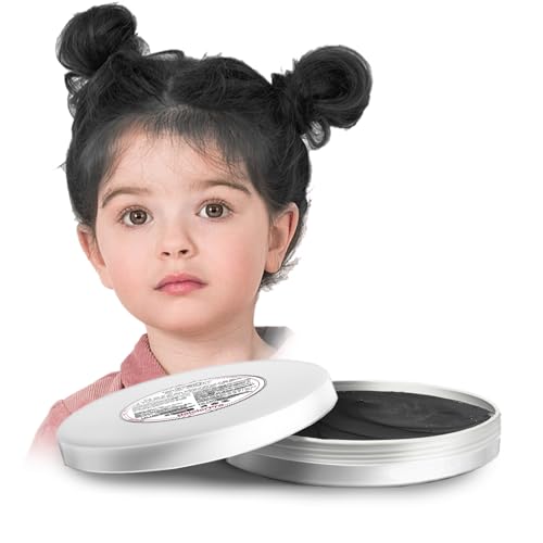 HaiolorPro Black Hair Color Wax, Temporary Hair Color Wax, Temporary Hair Dye for Dark Hair, Washable, Kids, Halloween, Cosplay, Party, Girls