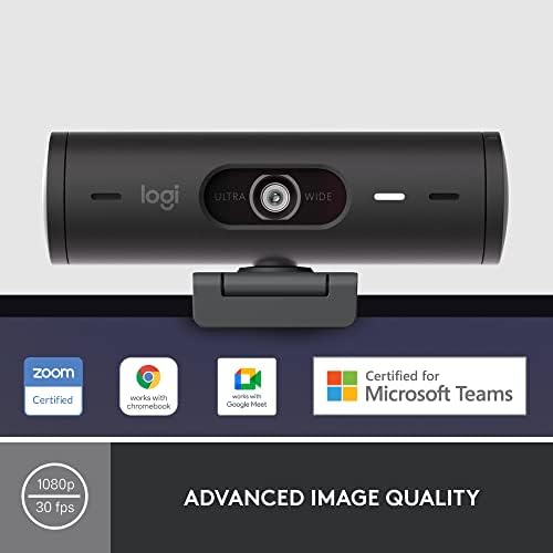 Logitech Brio 501 Full HD Webcam with Auto Light Correction, Show Mode, Noise Reduction Mics, Privacy Cover, Works with Microsoft Teams, Google Meet, Zoom, Nintendo Switch 2 new GameChat Mode - Black - 1
