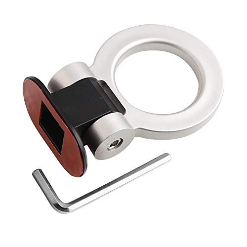 idain Universal Ring Track Racing Style Decorative Tow Hook for Any Car SUV Truck Not Functional- ONLY for Decoration(Silver)