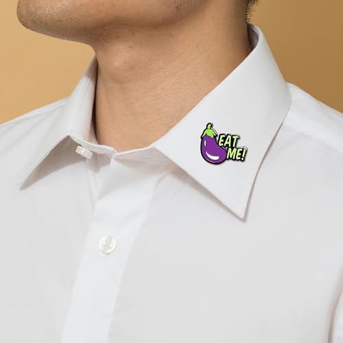 Image of Eat Me Eggplant Emoji Funny Hard Enamel Really Good Pins