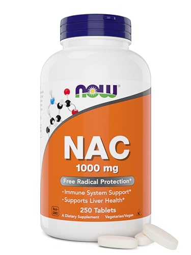 NOW Foods NAC 1000 mg, 250 Tablets, N-Acetyl-Cysteine Supplement 1000mg per Tab - Vegetarian, Non-GMO