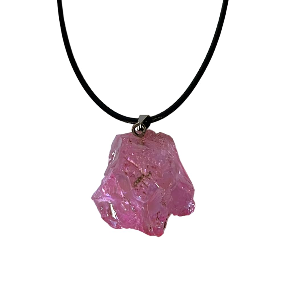 VIE Electroplated Quartz Pendant, Pink