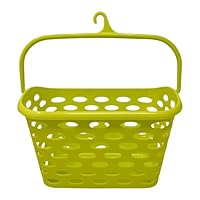 Durable Plastic Peg Tidy Basket Laundry/Clothes Pegs with Handle Light Weight Convenient Size for All Garment Hanging with Hook Washing Line Airer Basket (Green Peg Basket)