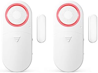 Satisure Alarm okienny, czujnik drzwi, dzwonek do drzwi, 120 dB, ochrona przed włamaniem, zestaw 2 szt. z bateriami