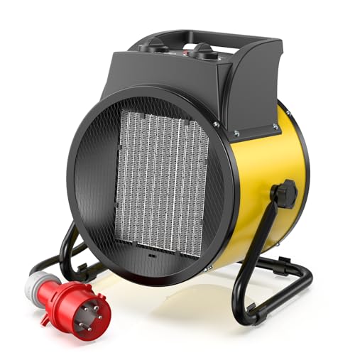 DAHTEC Chauffage Soufflant 5000W - Chauffe Rapide & Économie d'Énergie - Industriel Radiateur électrique - Angle Réglable & Thermostat - Idéal pour la...