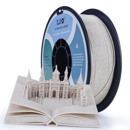Image of ZIRO PLA Stone Filament 1.75mm, Nature Rock-Like 3D Printer Filament, 1.75mm, Fits for Almost All FDM 3D Printers, 1KG /2.2lbs Spool, Straw