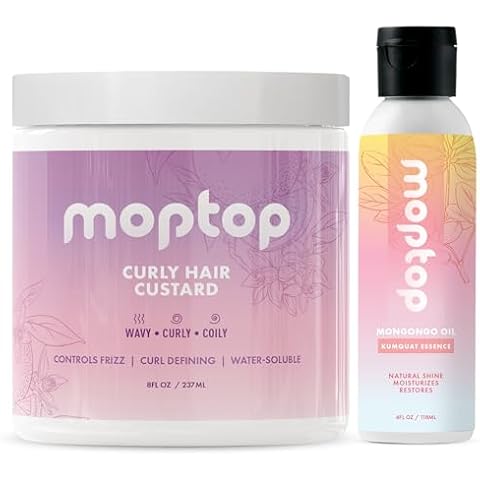 MopTop Curly Hair Gel + Mongongo Oil, Frizz-Free Bundle for Soft, Defined Curls & Waves - No Crunch or Flakes, Natural Ingredients for All Curl Textures Cover