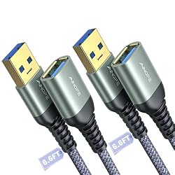 AINOPE USB 3.0 Extension Cables (6.6ft) – 2 pack