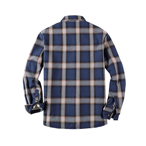 JHDESSLY Camisas masculinas de lã de manga comprida com botões forrados quentes para acampamento jaq
