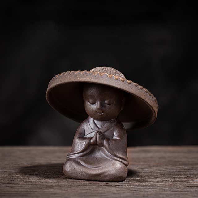 MOLUO Ceramic Filter Group Classic Fisherman Little Monk Hat Tea Leaking Tea Strainer Home Decor Tea Infuesr Tea Pet