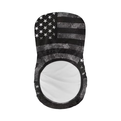 Image of American Flag Bar Stool Covers with Backs Dining Room Square Swivel Barstool Chair Seat Set of 2 Non-Slip Counter Height Chair Covers