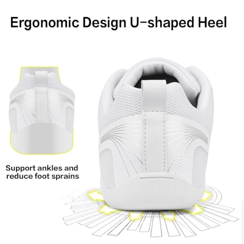 Image of CADIDL Cheer Shoes for Women Black Cheerleading Athletic Dance Shoes Girls Flats Tennis Walking Sneakers