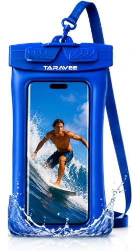 Image of Waterproof Phone Pouch, IPX8 Universal Waterproof Phone Case Dry Bag with Lanyard for iPhone 14 13 12 11 Pro Max XR X XS SE 8 Plus Samsung S23 S22 Ultra S21 S10 S9 (Floating- Blue Pack of 1)