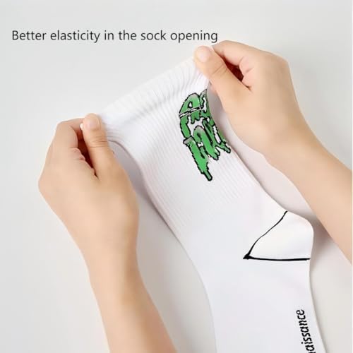 5 Pairs Retro Athletic Casual Socks For Men, Mid-tube Breathable Cotton Socks, Personalities and Trends Crew Socks for Men3