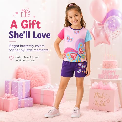 Image of VIKITA girls summer clothes toddler tshirts & shorts clothing sets cute birthday gifts for little kids