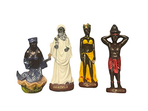 Set de 4 estatuas de las Siete Potencias Africanas