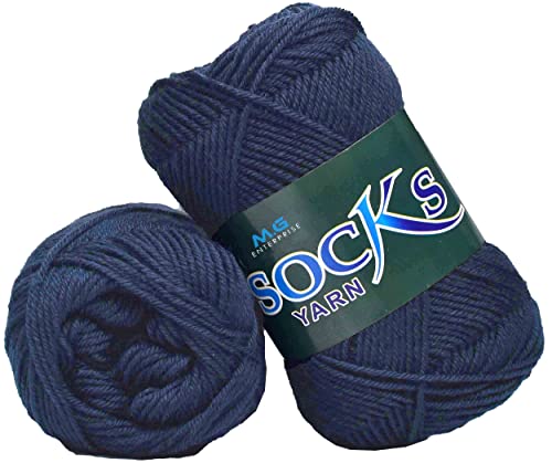 Image of M.G Enterprise Nylon NavyWool Yarn 500 Soft Crochet Thread for Handmade Craft & Knitting