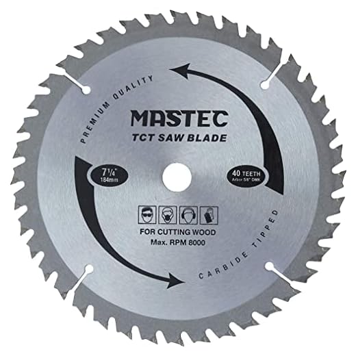 7-1/4 Inch Circular Saw Blade with 40T ATB Anti Kickback Feature for Wood and 5/8-Inch DMK Arbor